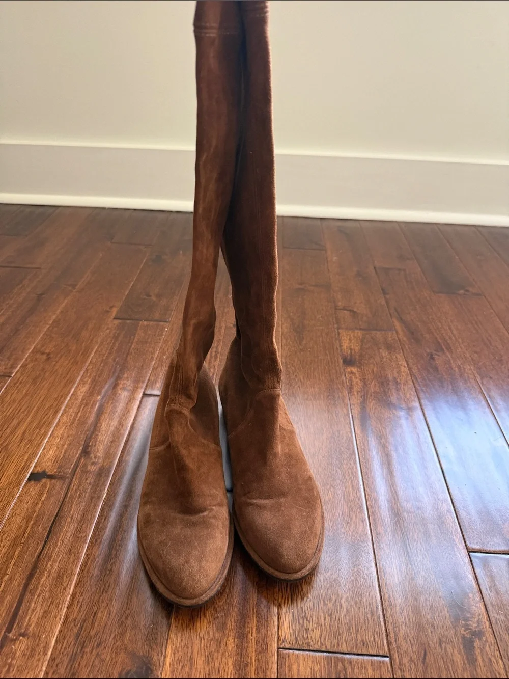 Stuart Weitzman Lowland Tie Over-the-Knee Suede Boots in Brown size 7.5